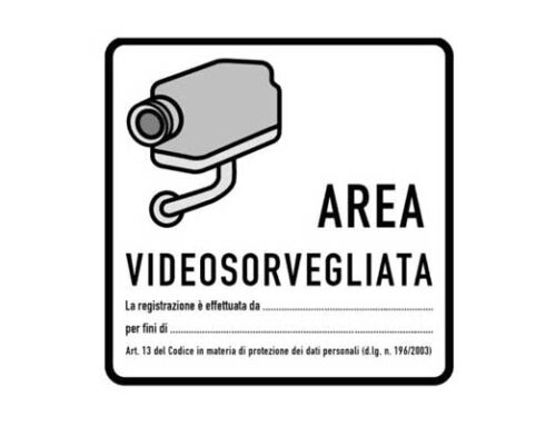 Cartello area videosorvegliata stampabile