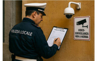 vigile che fa una contravvenzione per videosorveglianza non a norma privacy