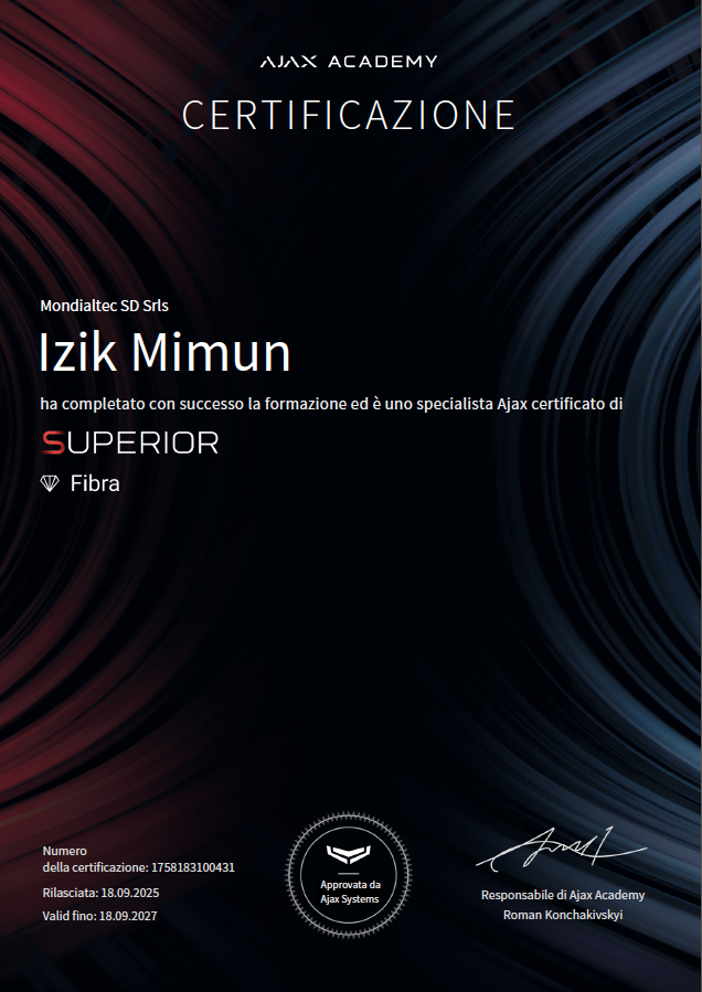 Ajax Superior Fibra Certified